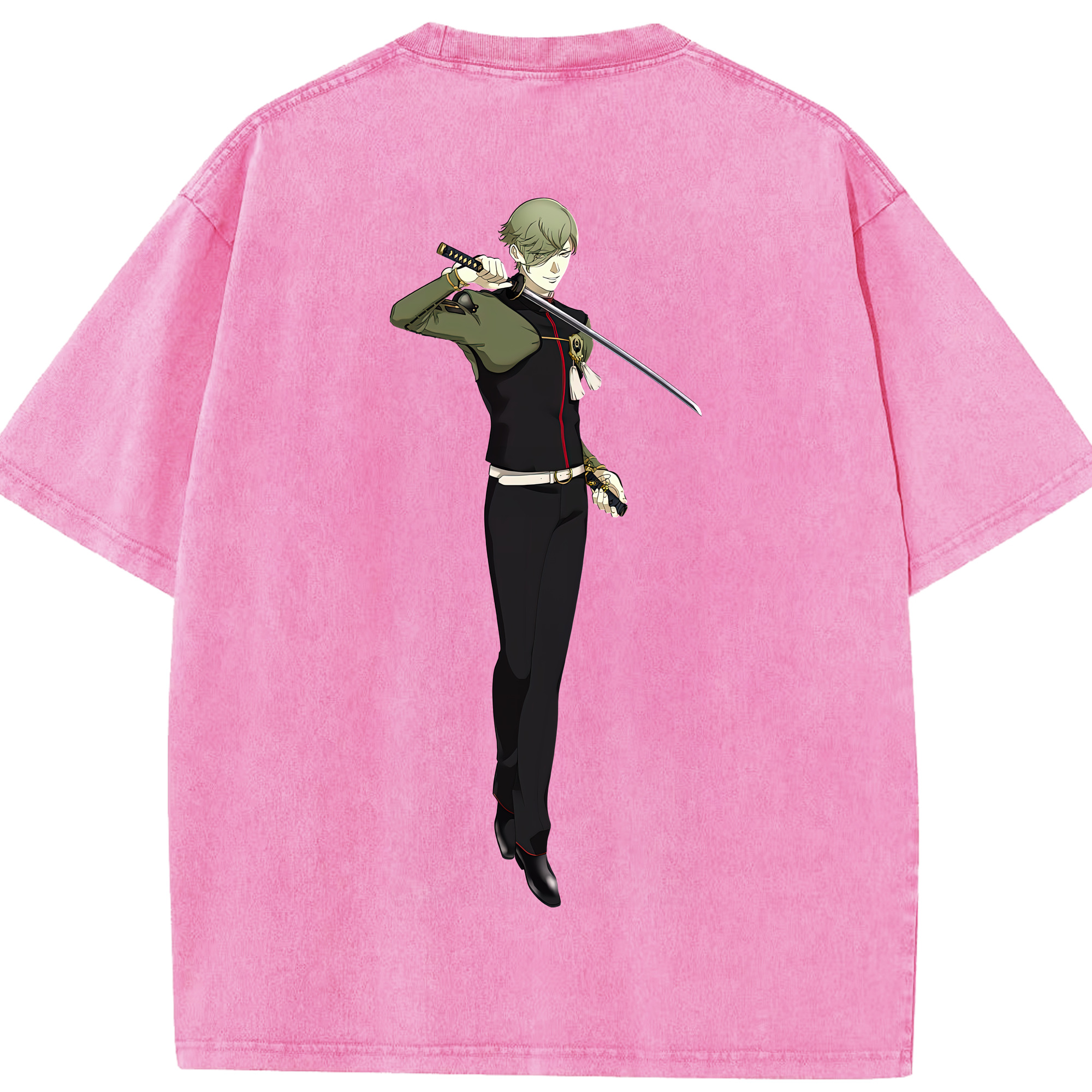 （画像用） 刀剣乱舞 Touken Ranbu 綿100% ヴィンテージ風 半袖Tシャツ（背面プリント）